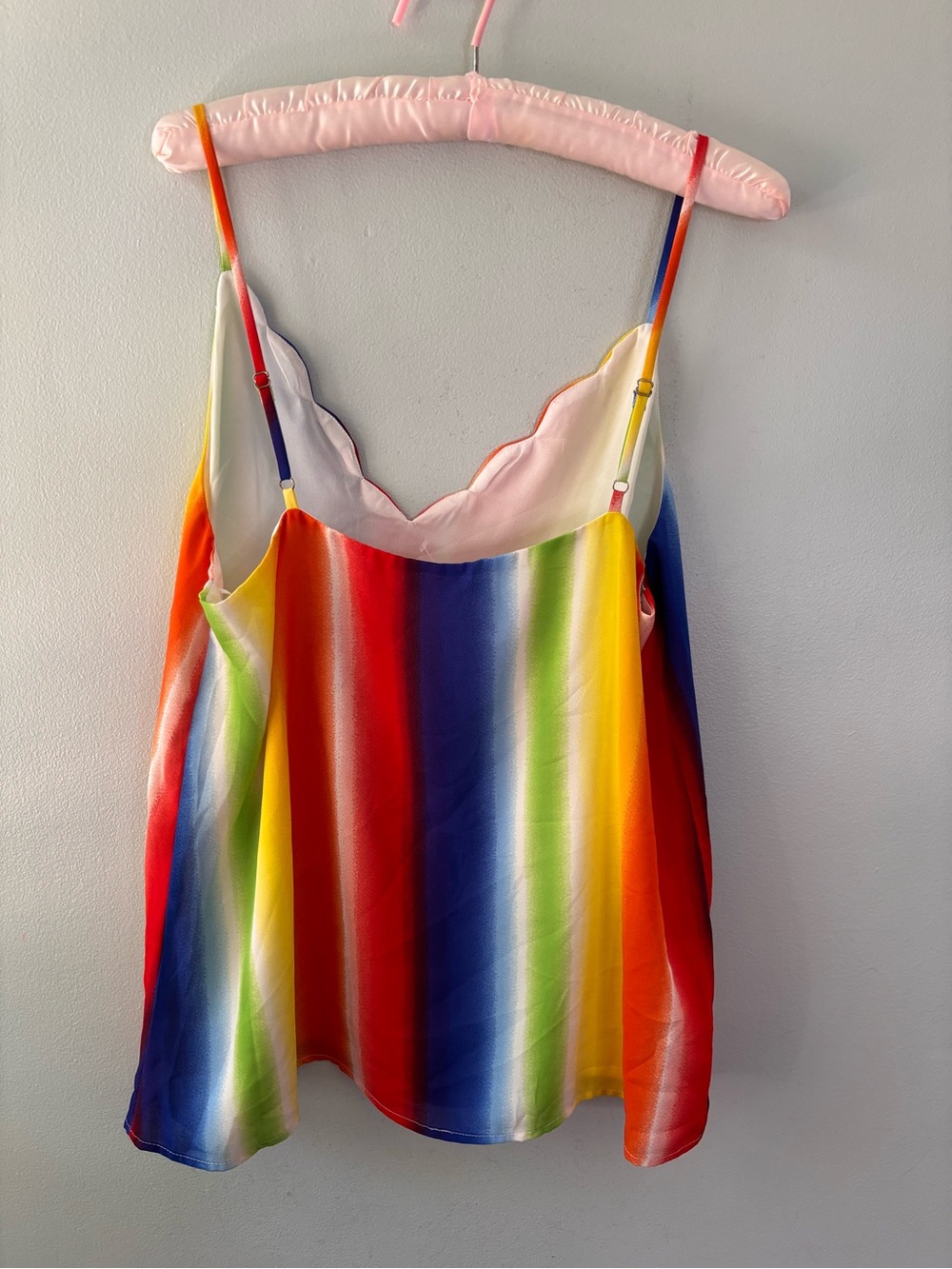 Rainbow Stripe Sleeveless Cami Tank Top Large Pride Festival - Picture 6 of 8
